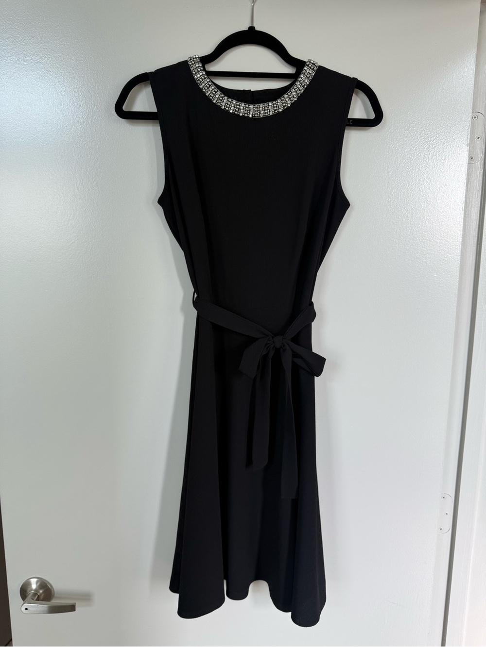 Wallis Black Dress with Jeweled Collar